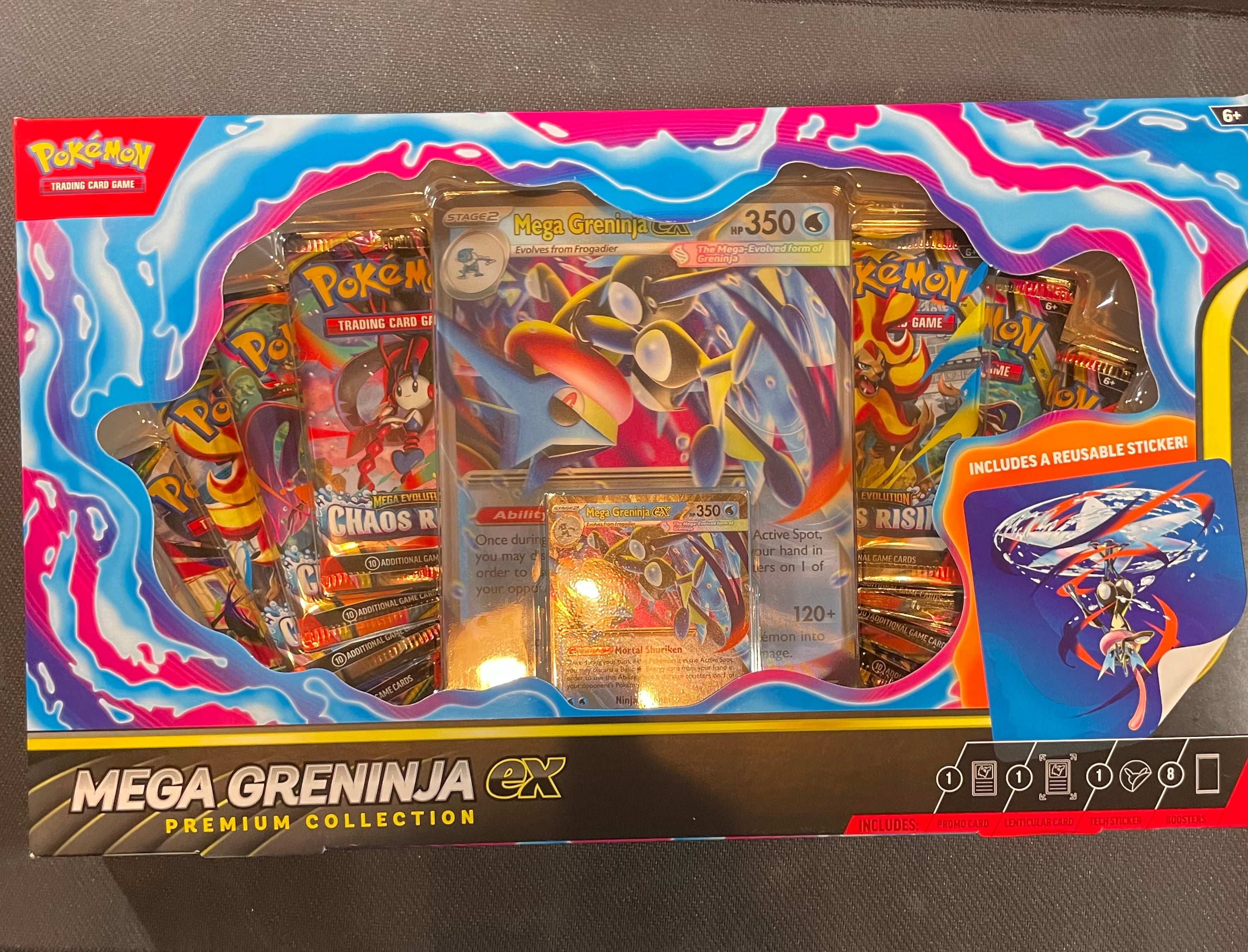 Pokemon TCG Mega Greninja ex Premium Collection Box 8 Packs Sealed Promo Card