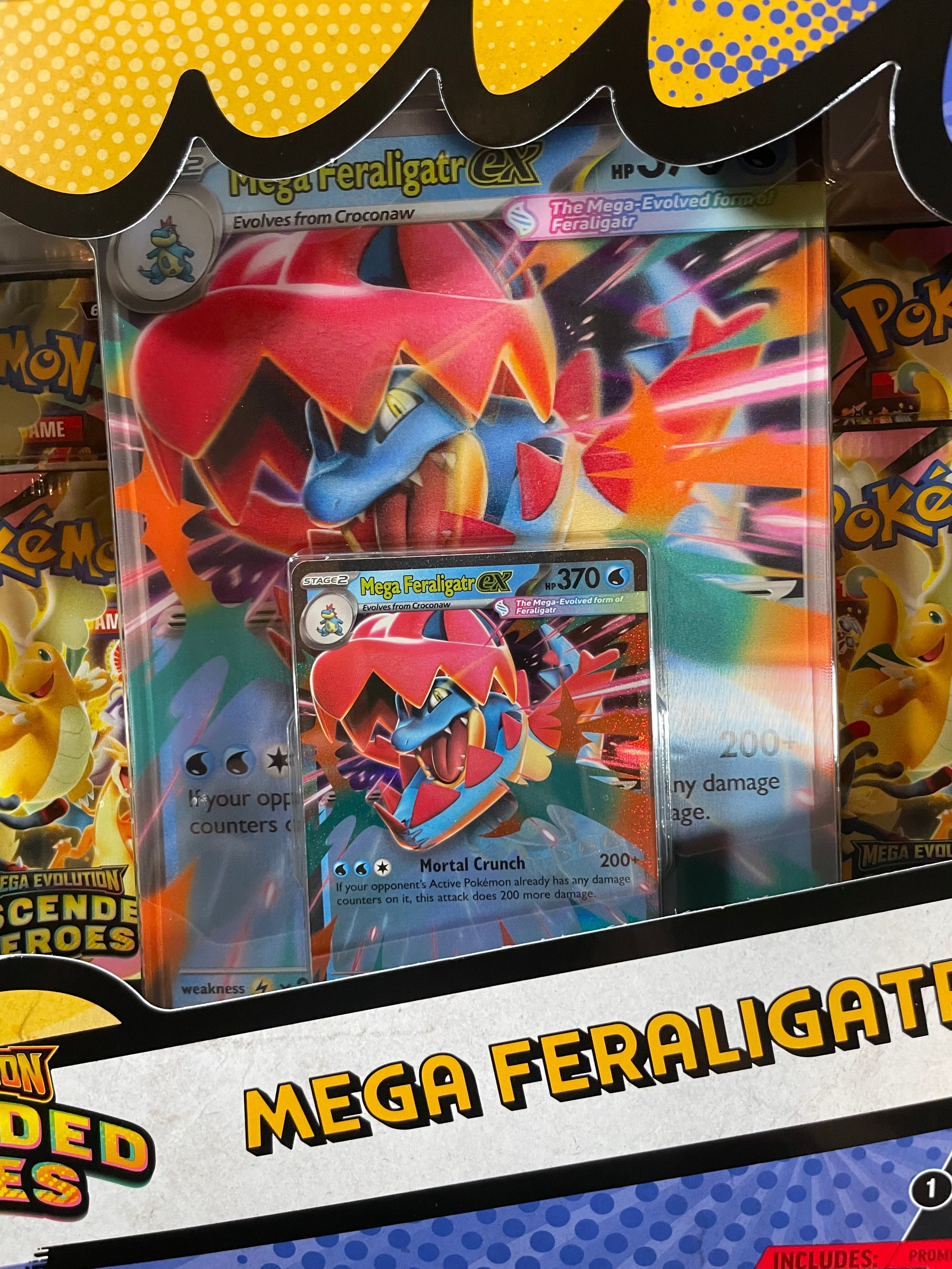Pokemon TCG Mega Feraligatr ex Box Ascended Heroes Sealed 4 Booster Packs