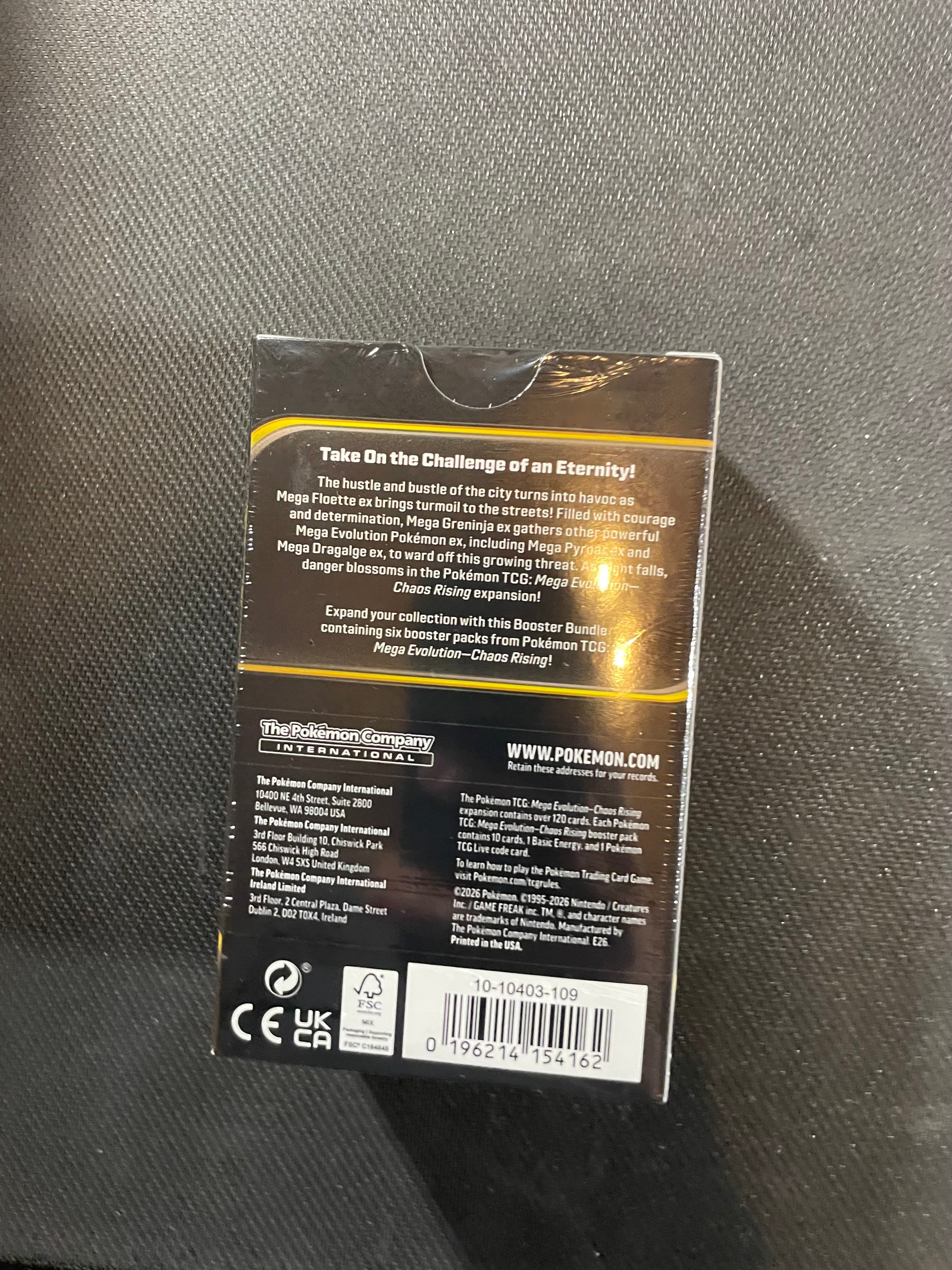 Pokemon TCG Mega Evolution Chaos Rising Booster Bundle 6 Packs Sealed New