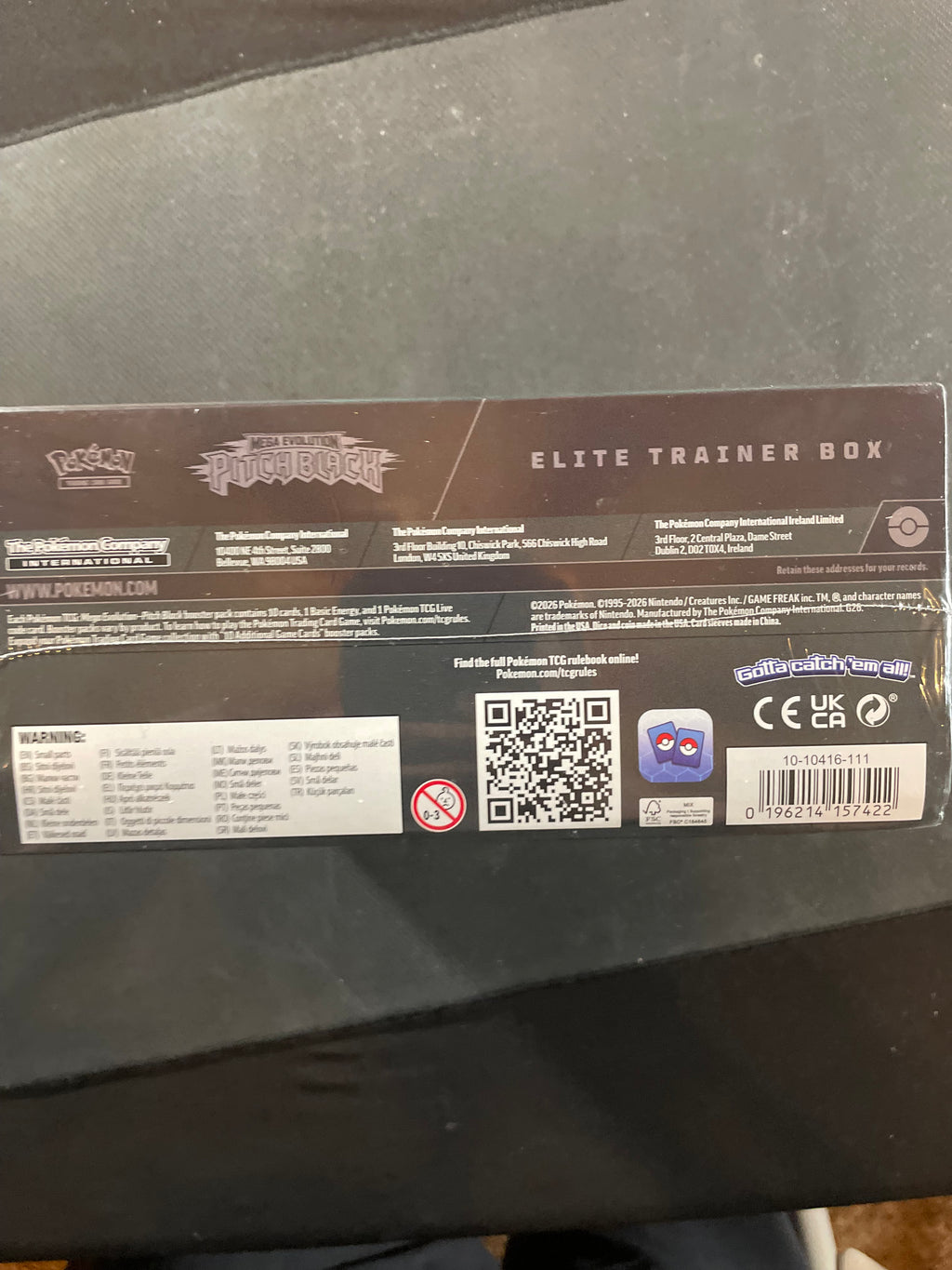 Pokemon TCG Mega Evolution Pitch Black Elite Trainer Box ETB Sealed 9 Packs