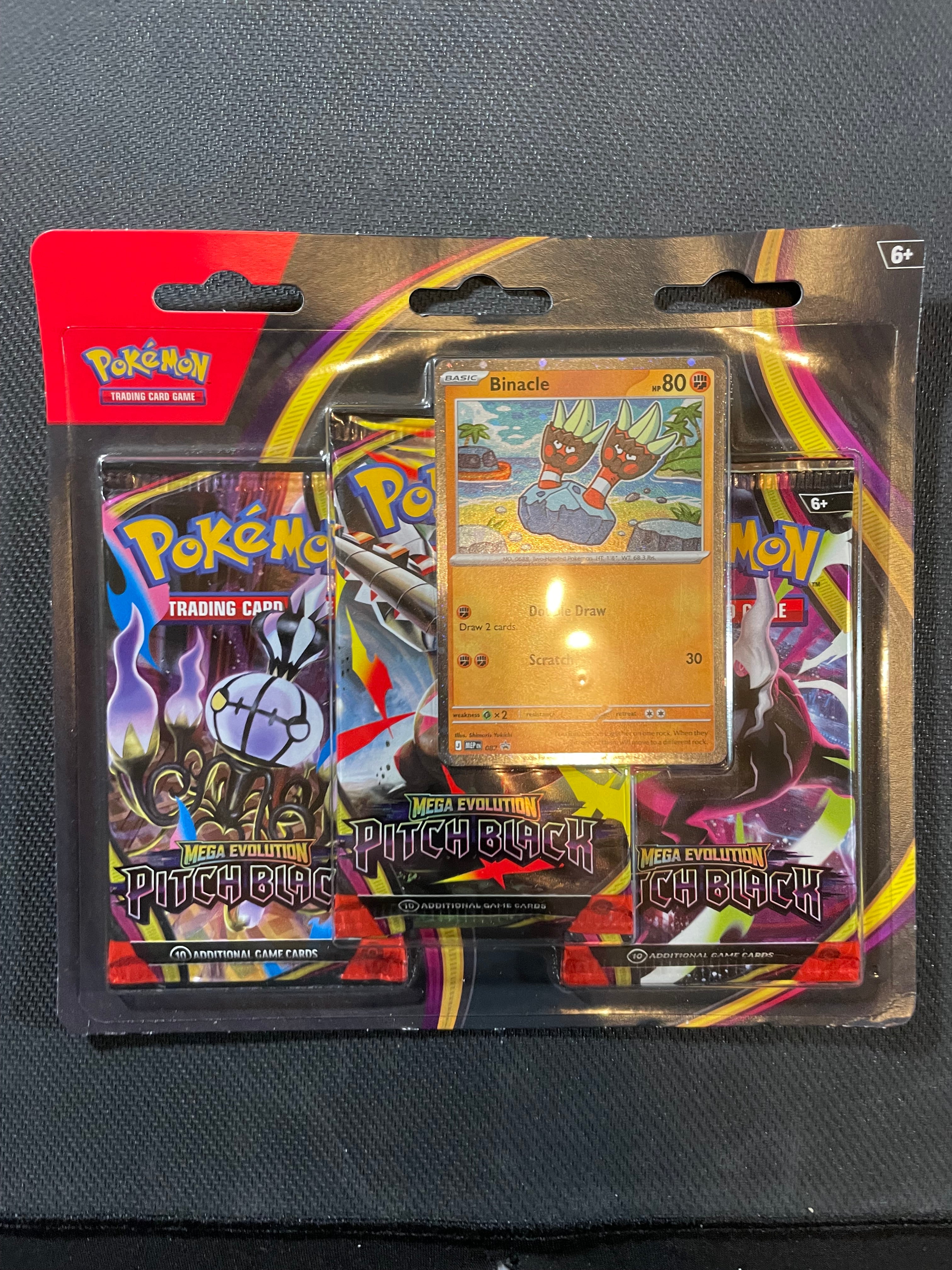 Pokemon TCG Mega Evolution Pitch Black 3 Pack Blister Binacle Promo Sealed New