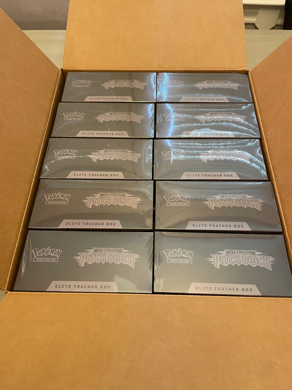 Pokémon Mega Evolution Pitch Black ETB Case 10 Elite Trainer Boxes