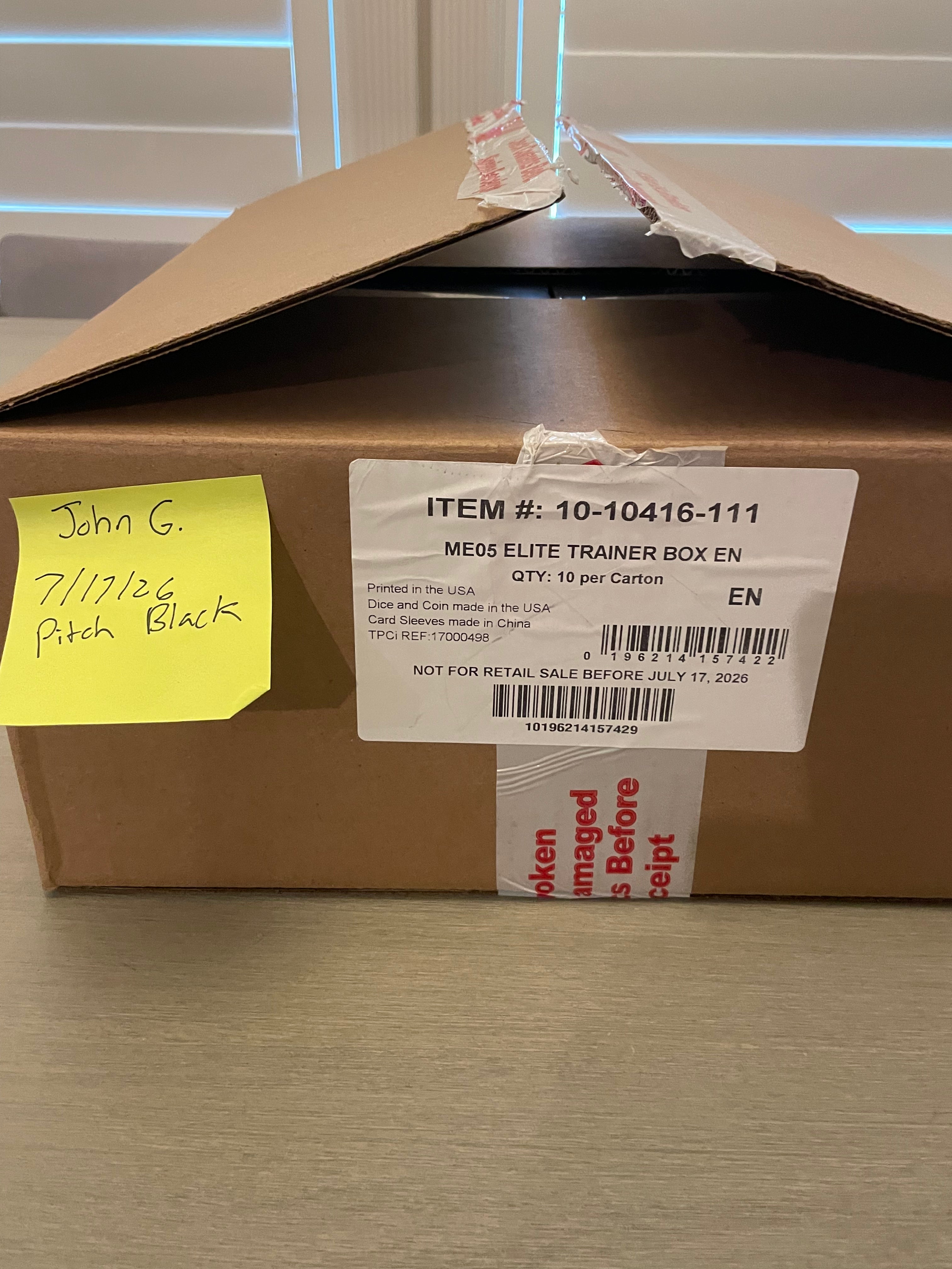 Pokémon Mega Evolution Pitch Black ETB Case 10 Elite Trainer Boxes